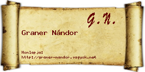 Graner Nándor névjegykártya